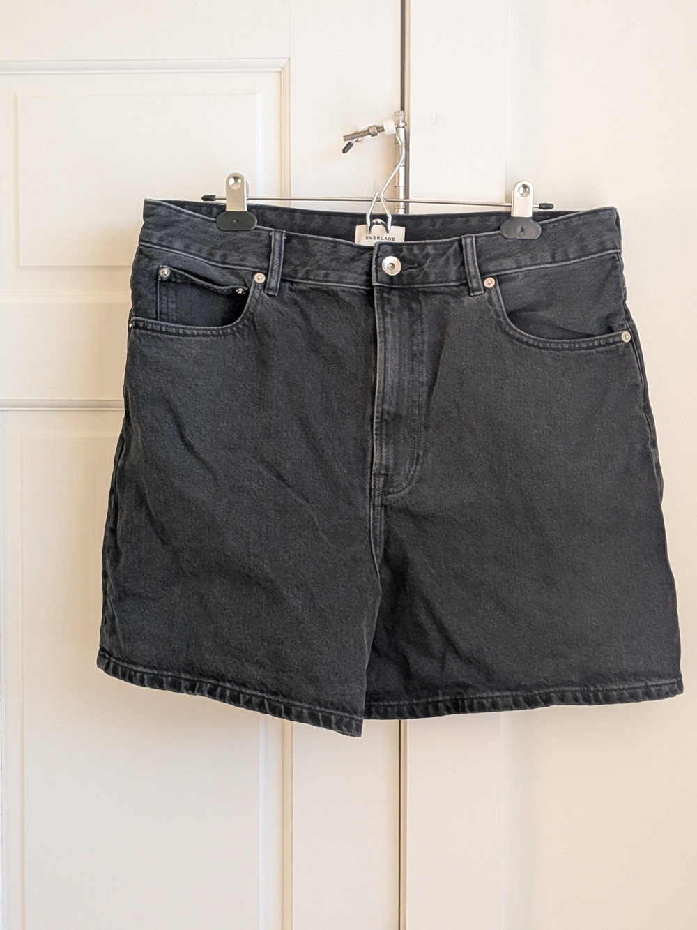 Everlane A-Line Black Denim Shorts Size 32R